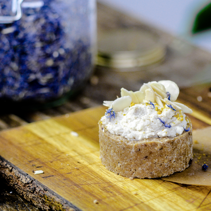 Cultured Lemon Cheesecake, Ginger Pastry And Raspberry