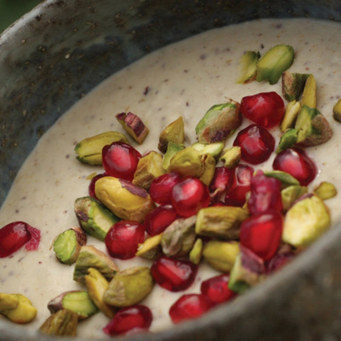 White Bean Puree With Pomegranate And Pistachio Nuts